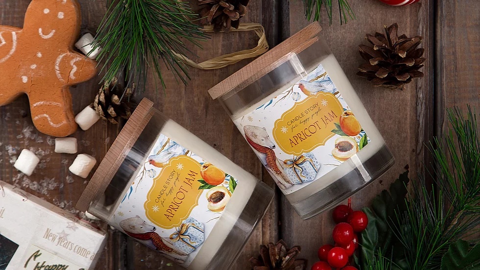 Ароматическая свеча New Year Абрикосовый джем, 200 гр.