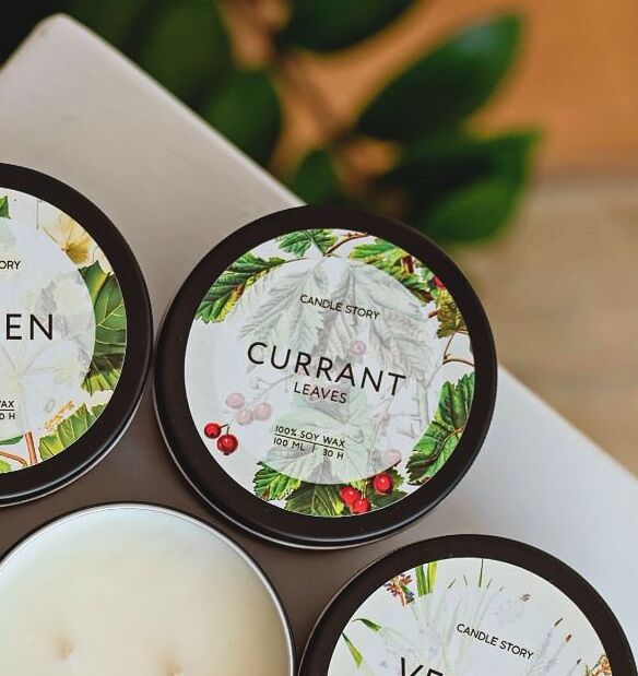 Ароматическая свеча Botanicus Листья смородины, 100 мл.