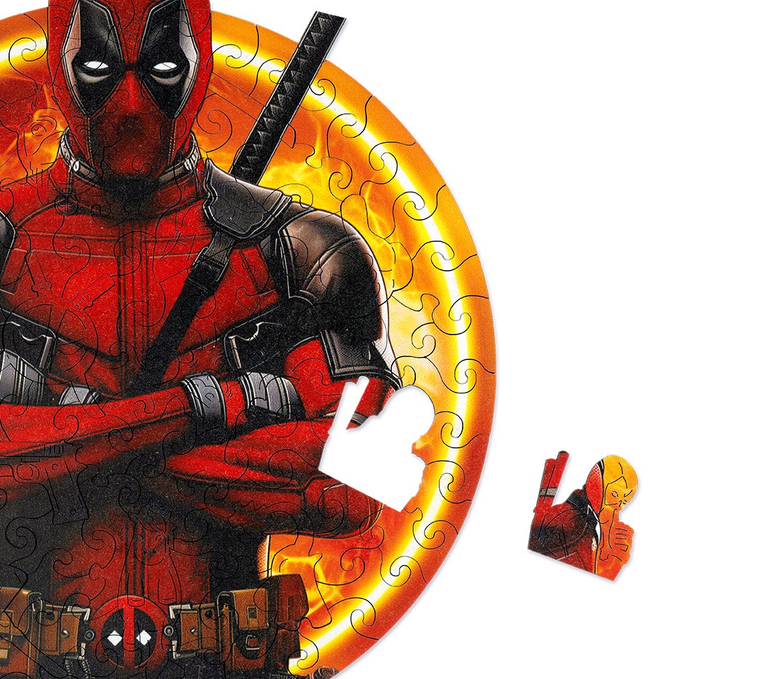 Деревянный пазл Дэдпул