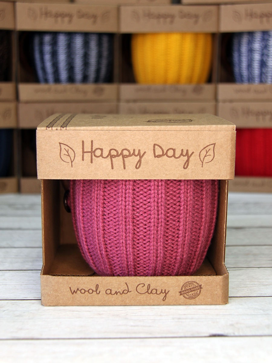 Вязаная кружка с ручкой Розовый чай