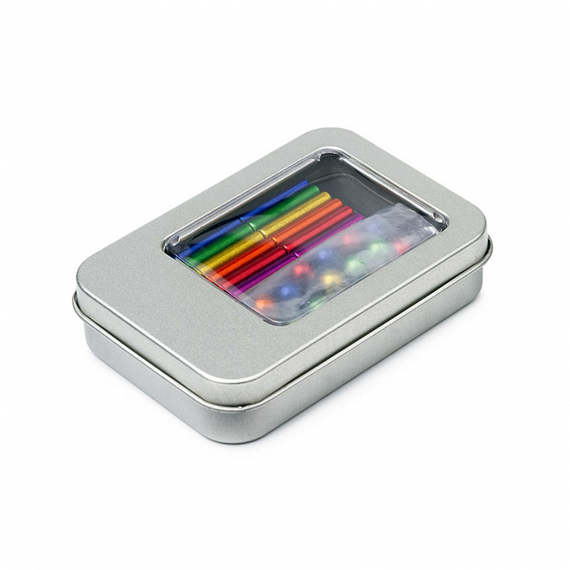 Магнитный конструктор мини Шарики и Цилиндры, цветной