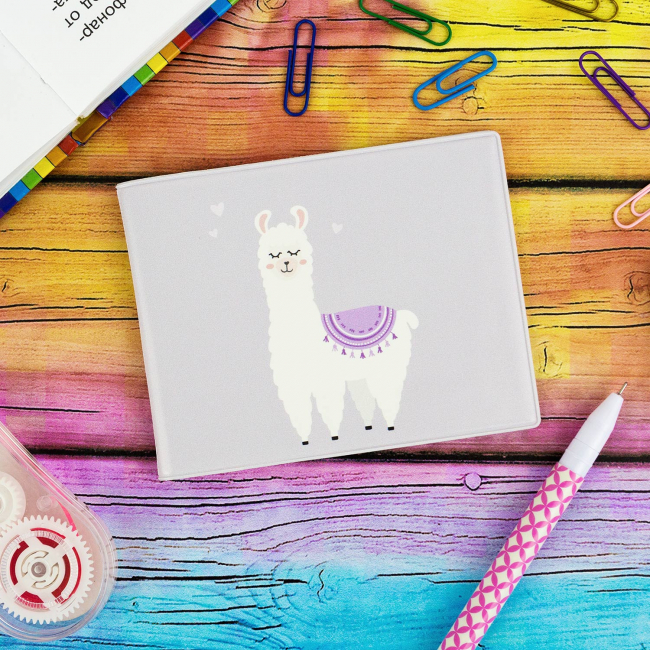 Обложка на студенческий Лама на сиреневом