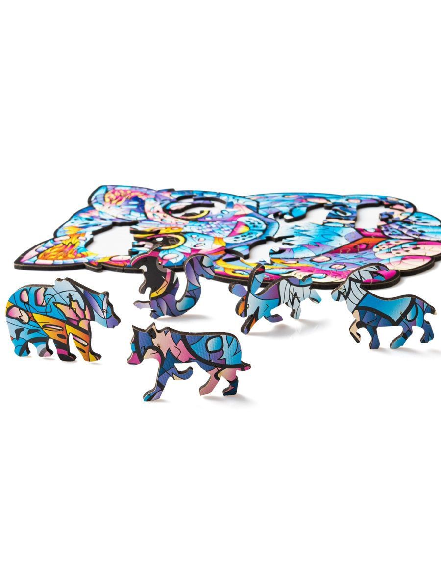 Деревянный пазл Снежный Барс S