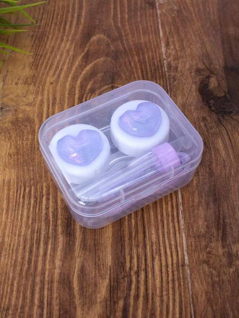 Контейнер для линз Glass heart (purple)