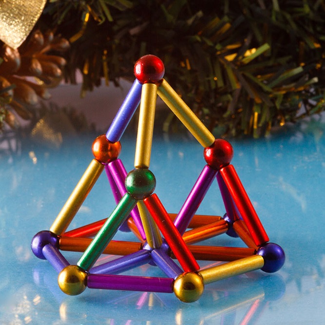 Магнитный конструктор мини Шарики и Цилиндры, цветной