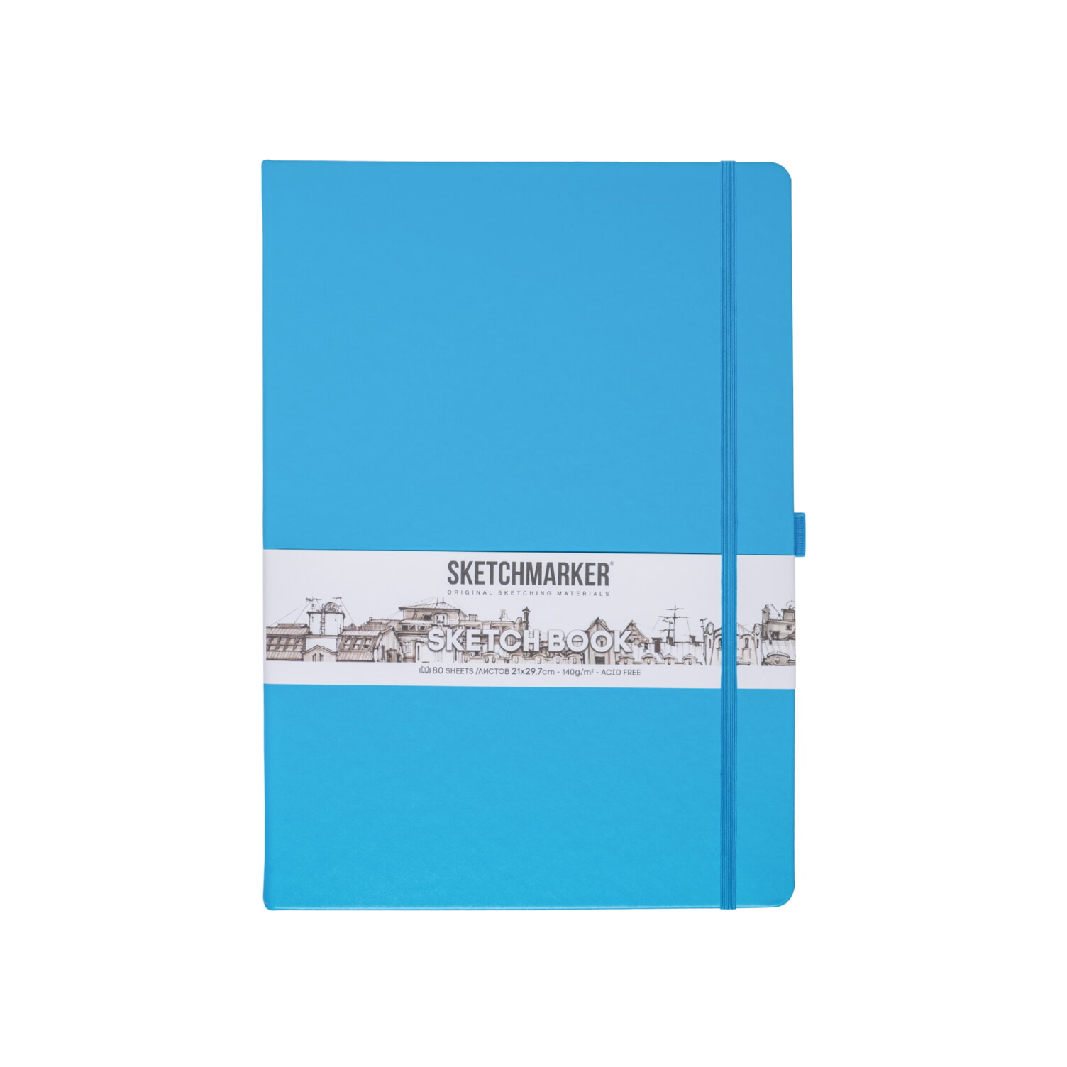 Блокнот для зарисовок Sketchmarker 140г/кв.м 21*29,7см 80л (Синий Карибский)