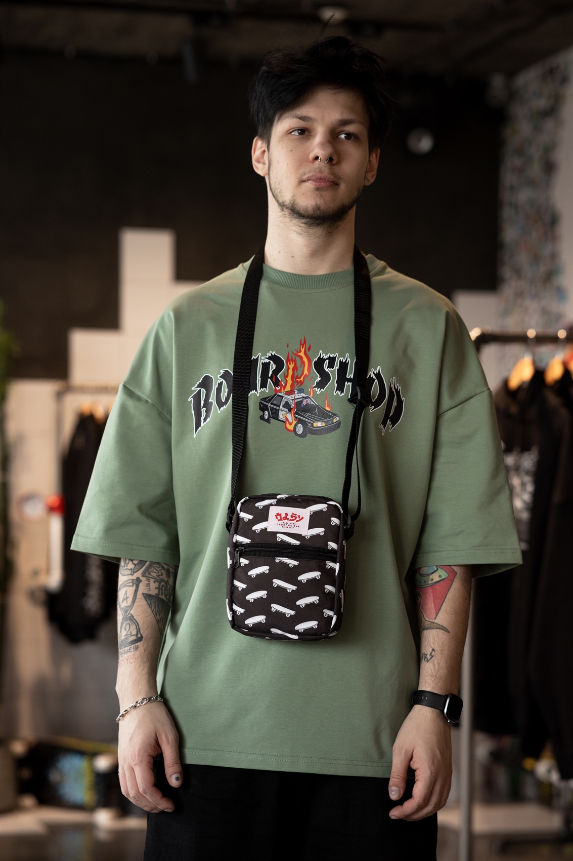 Сумка-мессенджер Oldy (черный, скейт)