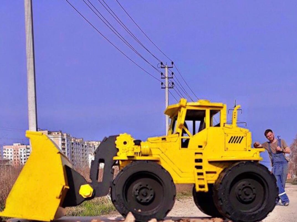 Конструктор 3D деревянный подвижный Lemmo Трактор Бульдог