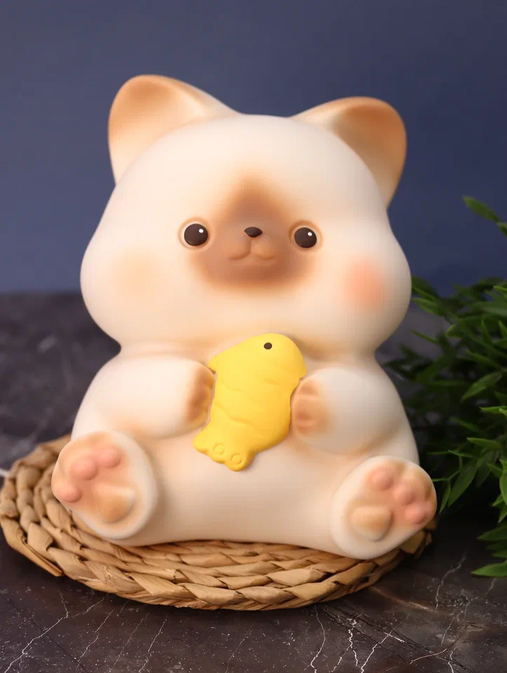 Копилка Cat with fish 17 см