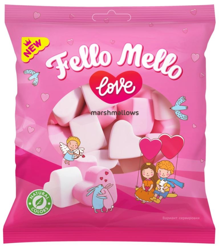 Жевательный зефир Marshmallows Fello Mello Love, 85 гр	