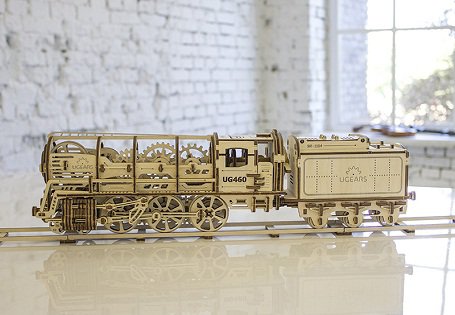 3D-пазл UGears Локомотив с тендером