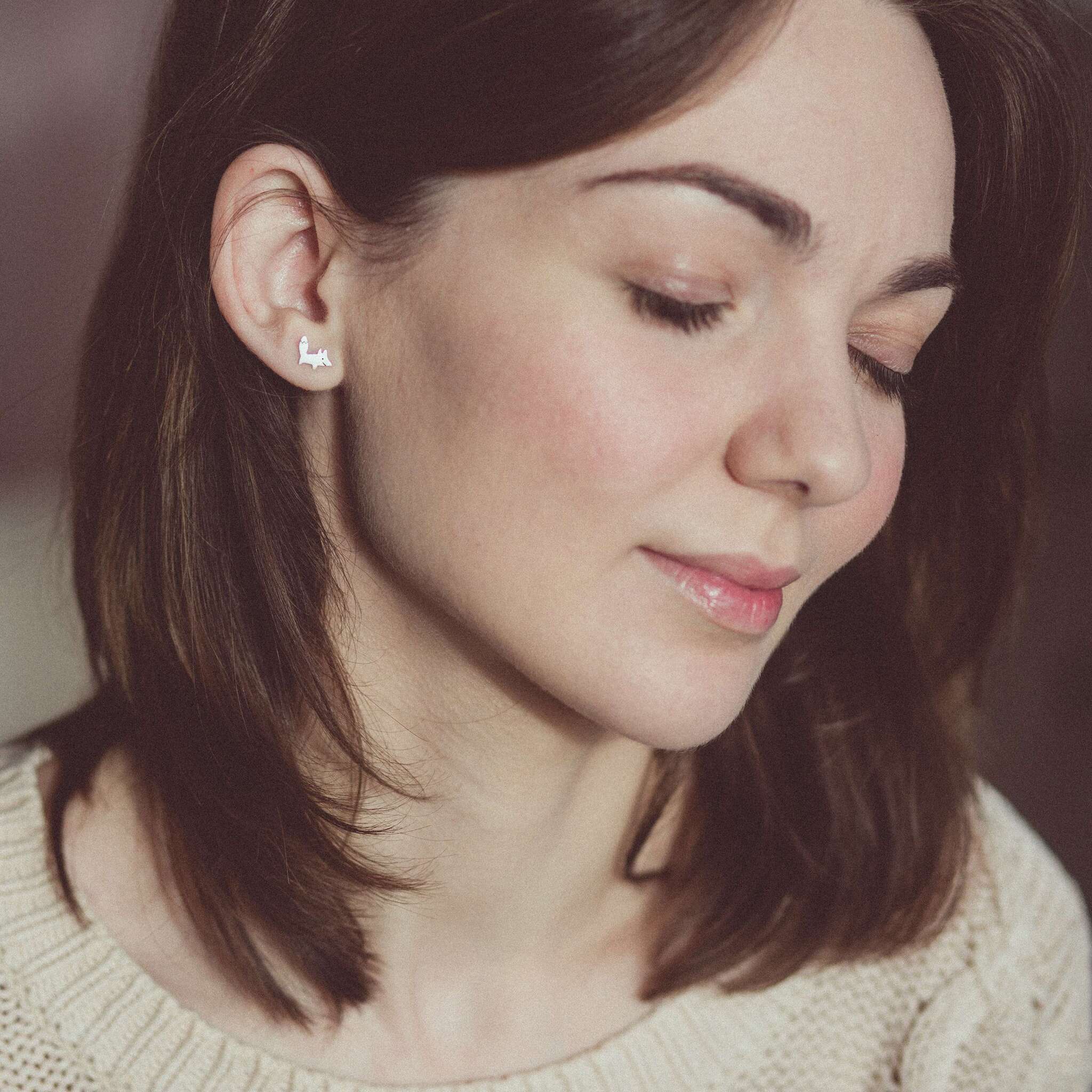 Серьги-пусеты Лиса