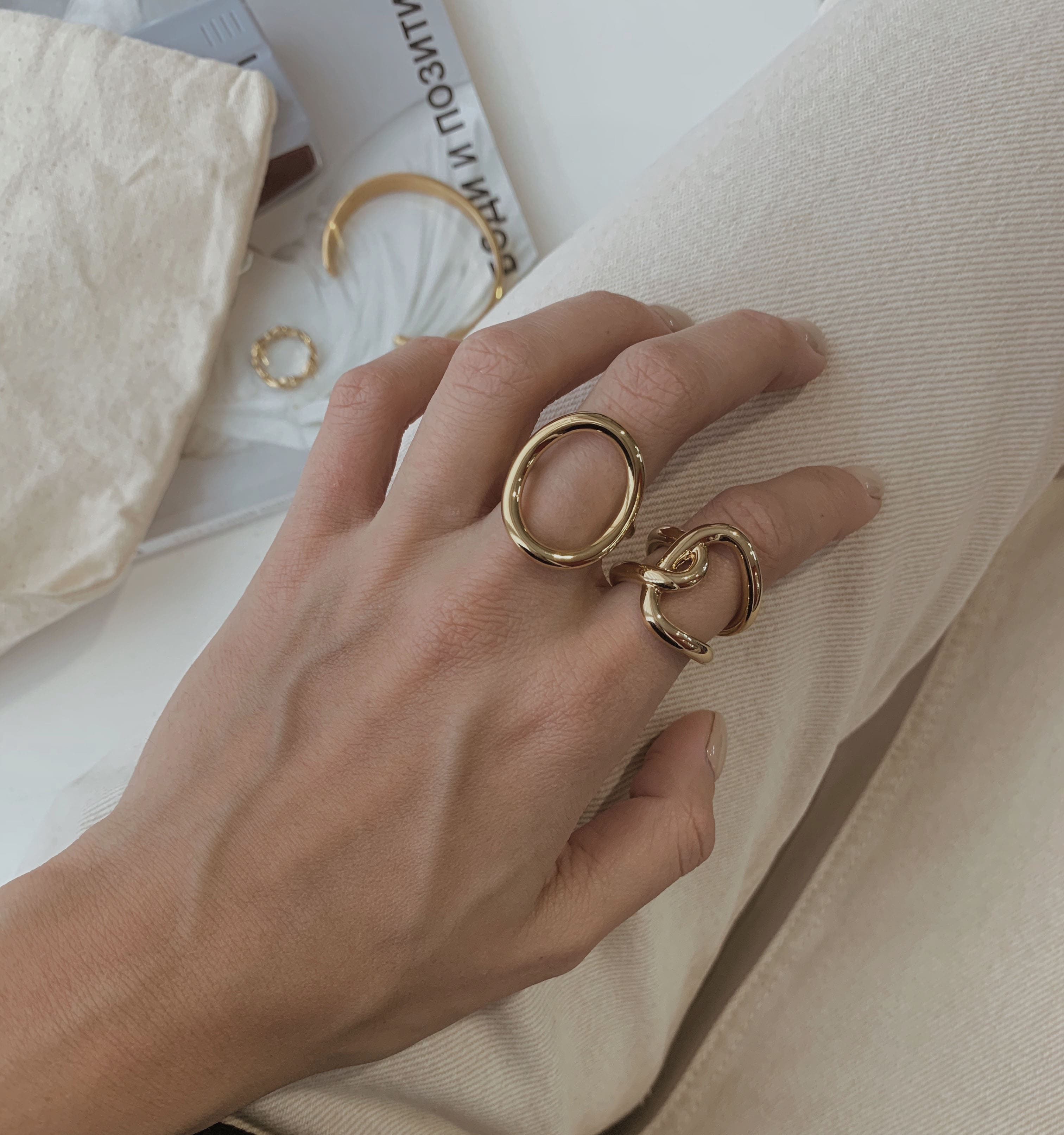 Кольцо Minimal Пересечение (золото)