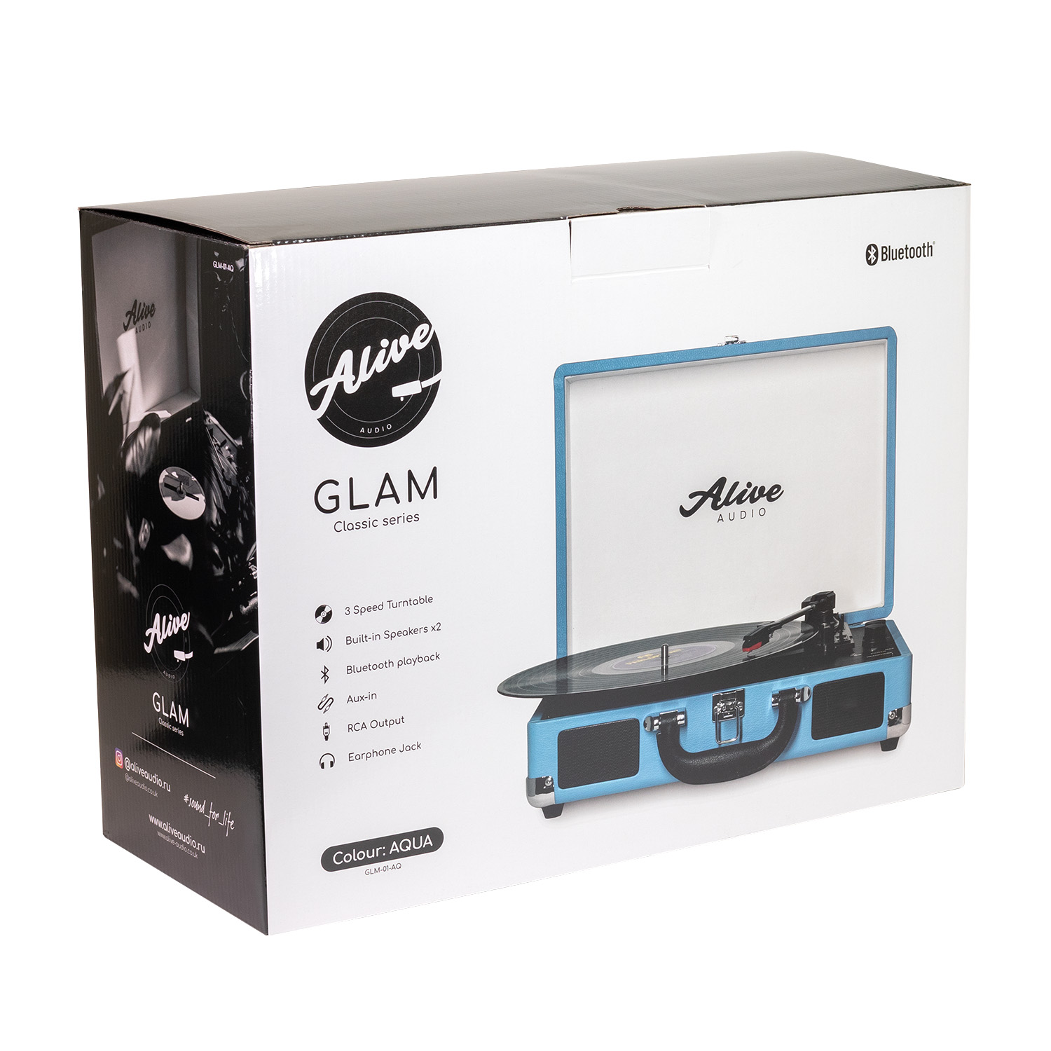 Виниловый проигрыватель Alive Audio Glam Aqua c Bluetooth