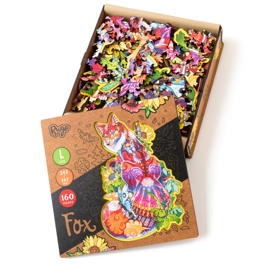 Деревянный пазл Лиса 24х36 см, 160 деталей FoxL