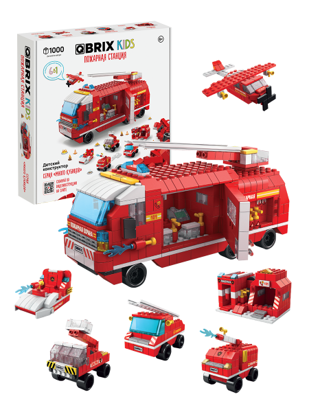 Конструктор Qbrix Kids Пожарная станция