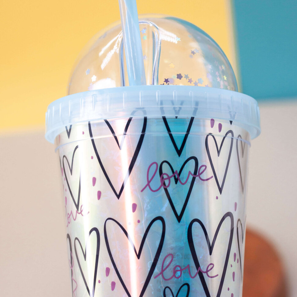 Тамблер Love heart (blue) 450 мл