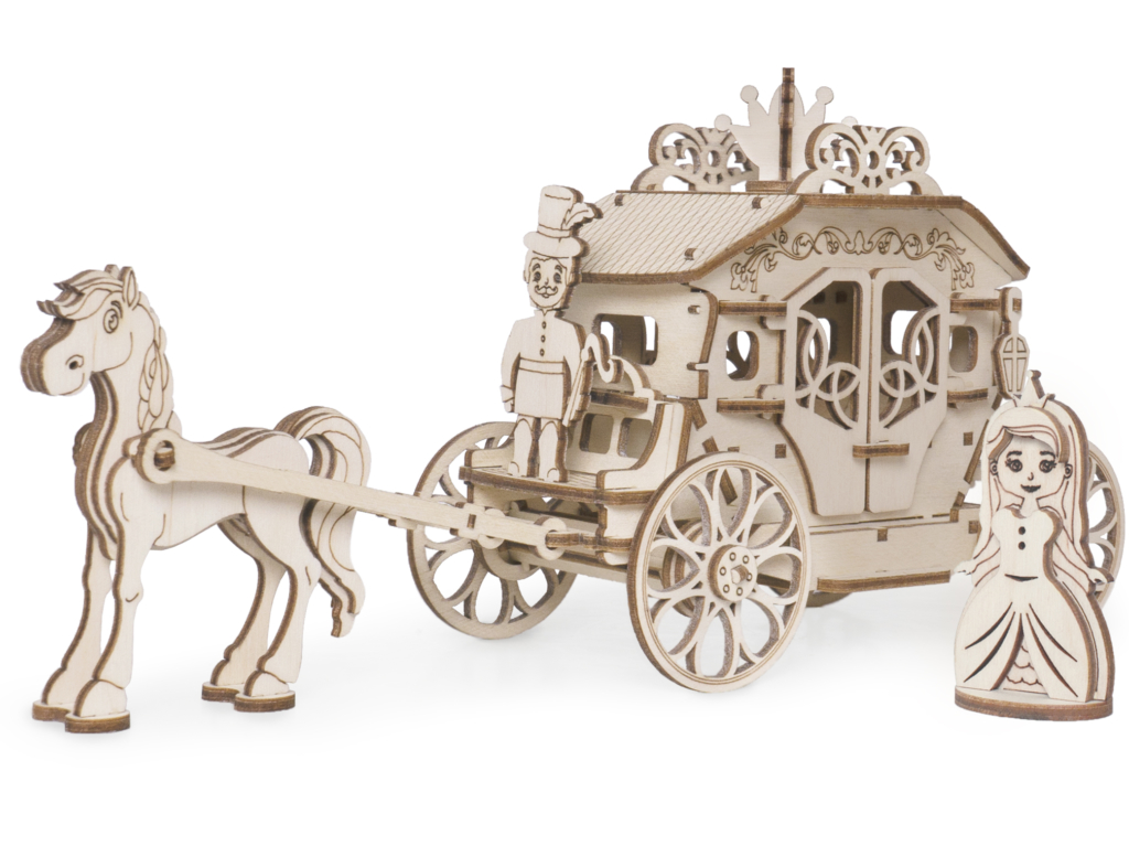 Конструктор 3D деревянный подвижный Lemmo Карета