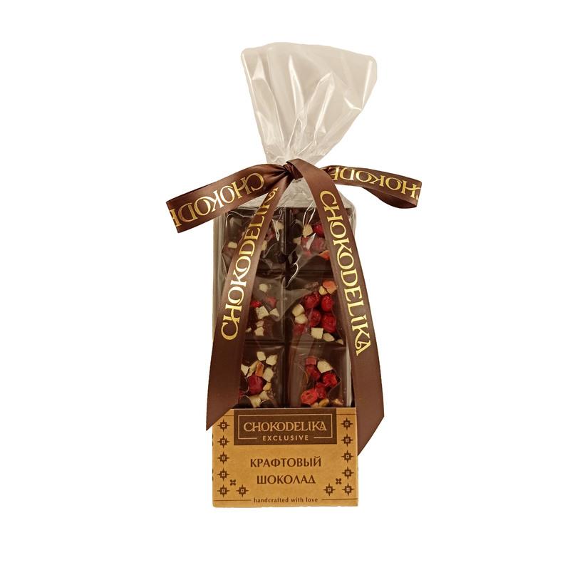 Шоколад темный Крафтовый микс с яблоком и брусникой, 50 гр.