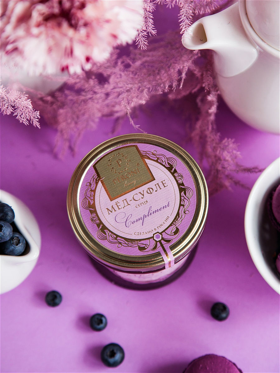 Мед-суфле Черничный пунш, 125 гр.