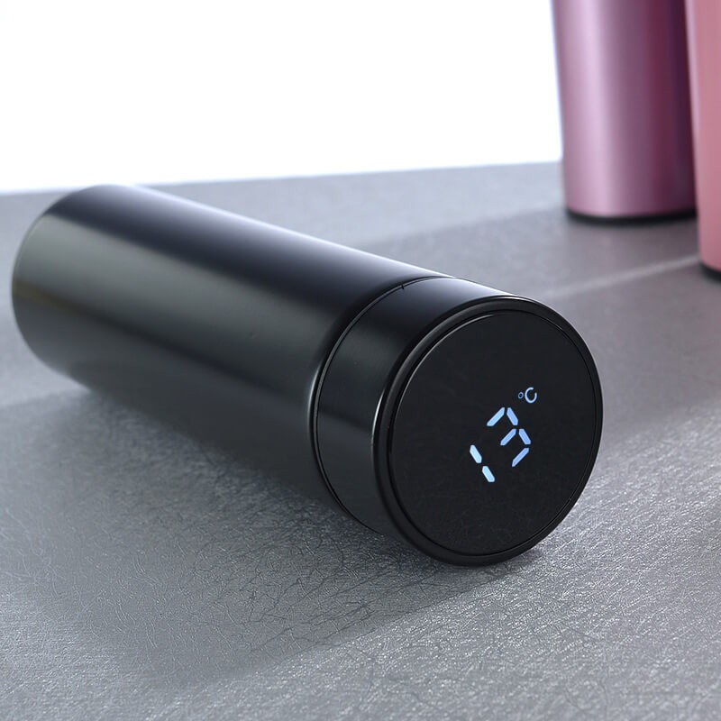 Термос с датчиком температуры Metallic (black), 500 мл