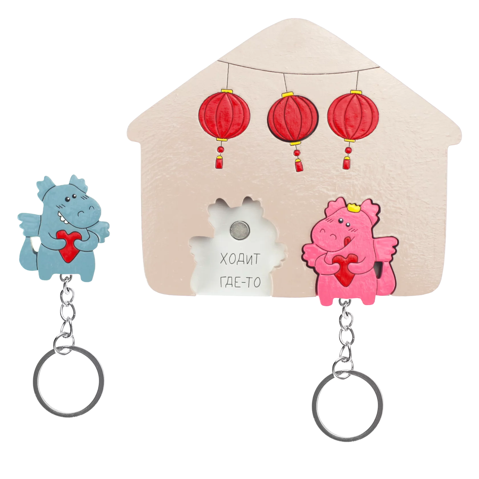 Ключница двойная Китайские дракончики