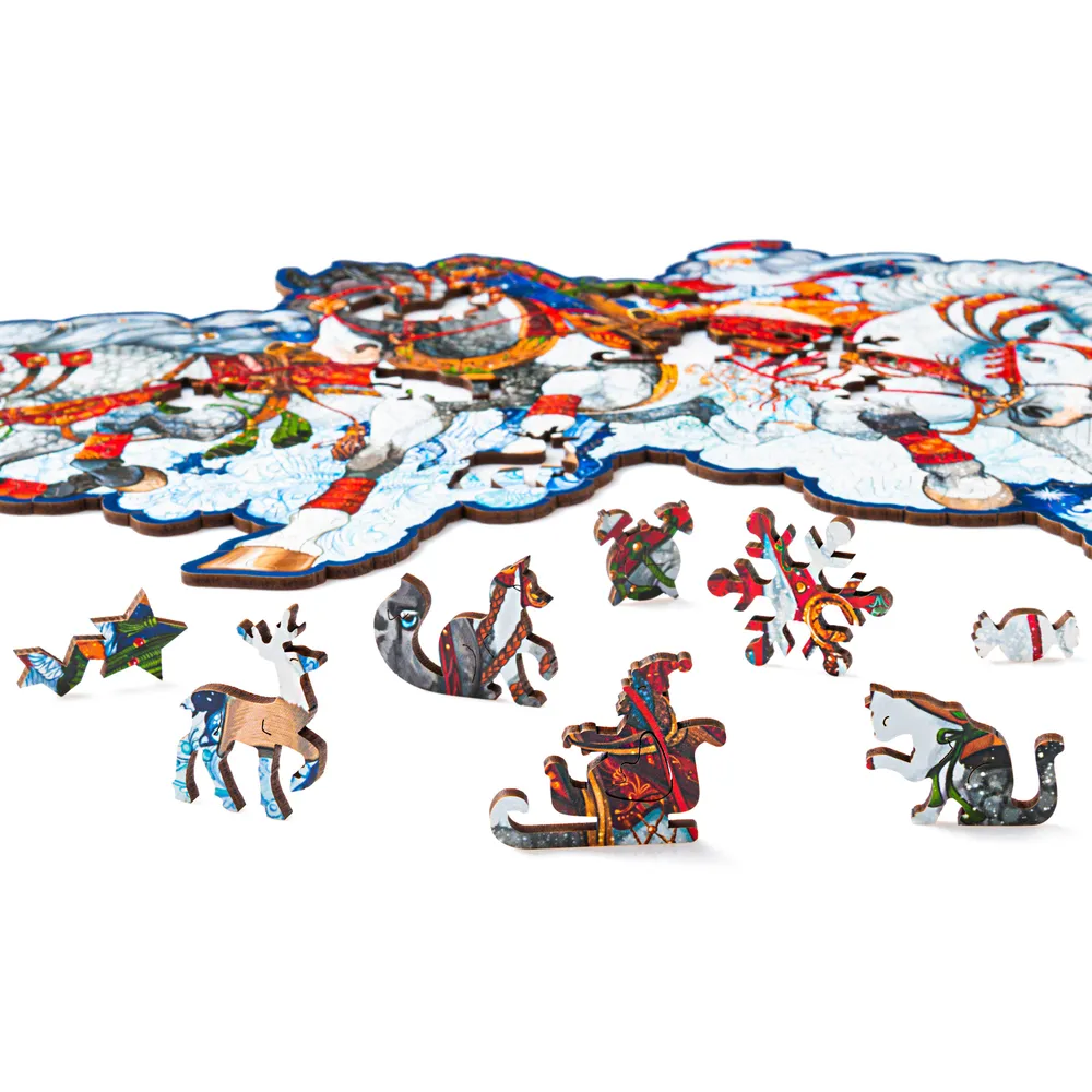 Деревянный пазл Тройка 37х27 см, 199 деталей