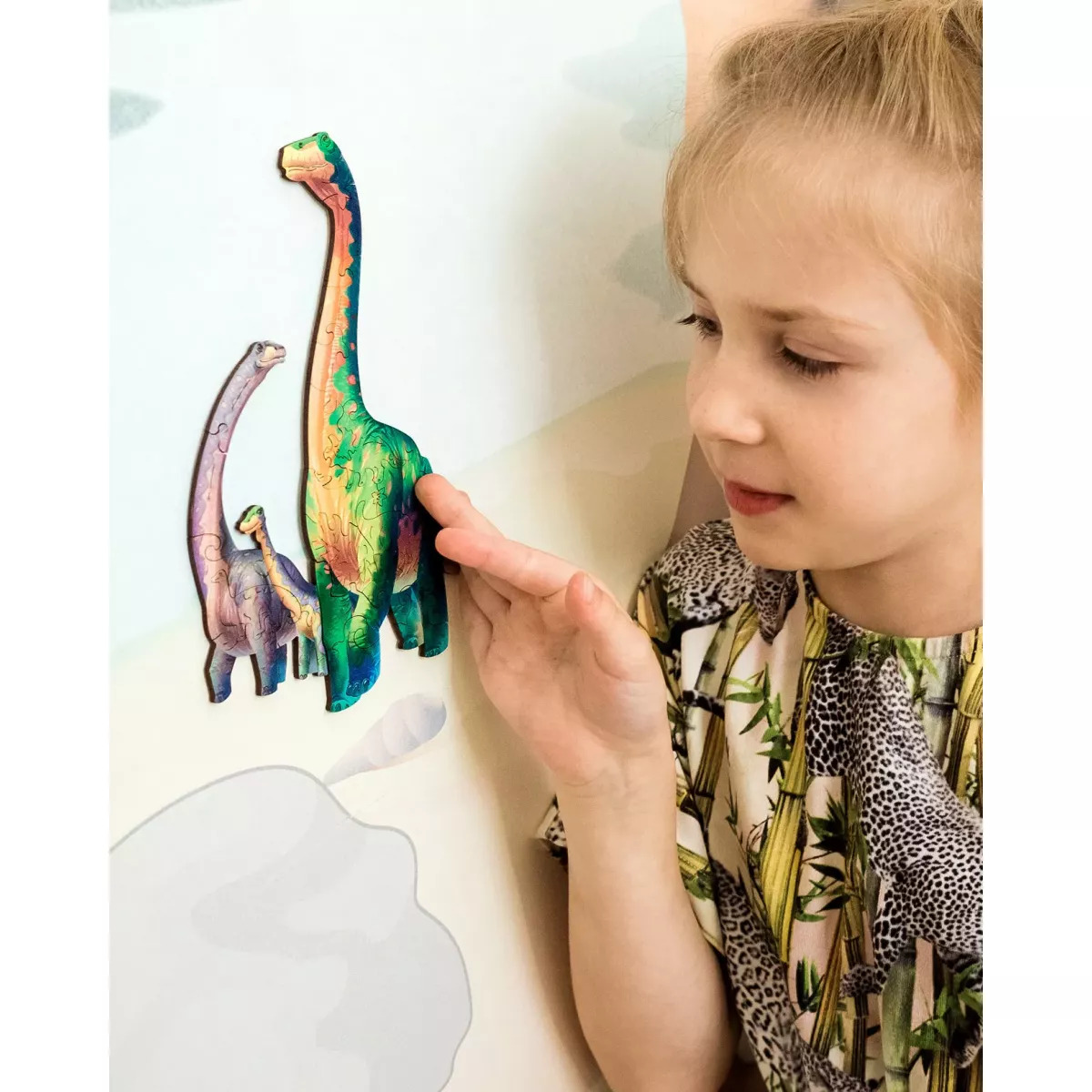 Деревянный пазл Диплодок