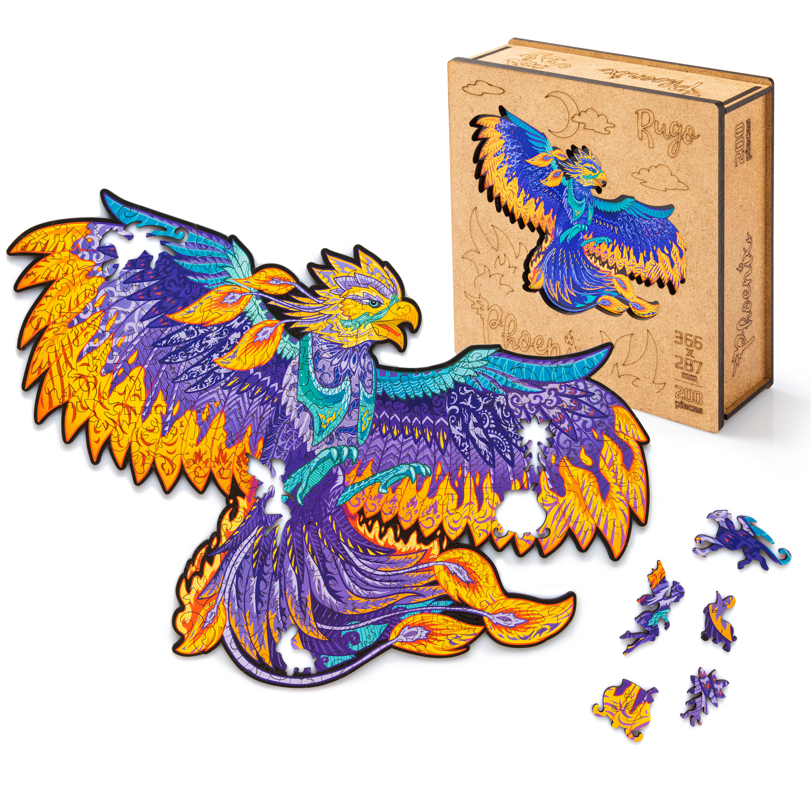 Деревянный пазл Феникс L