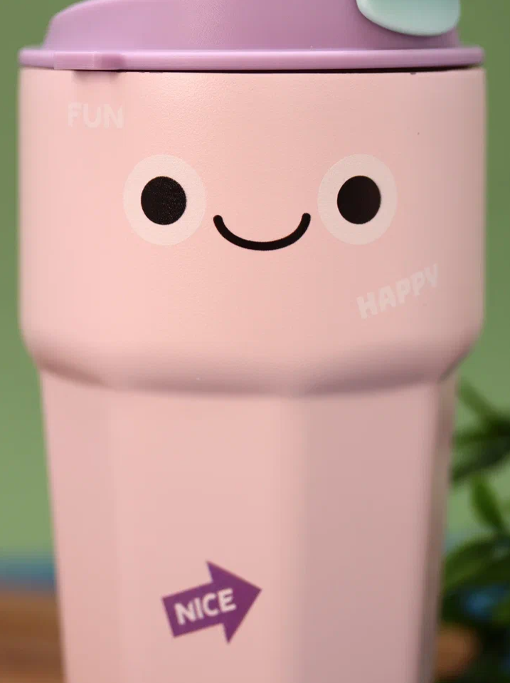 Термокружка Funny face (pink), 500 мл.
