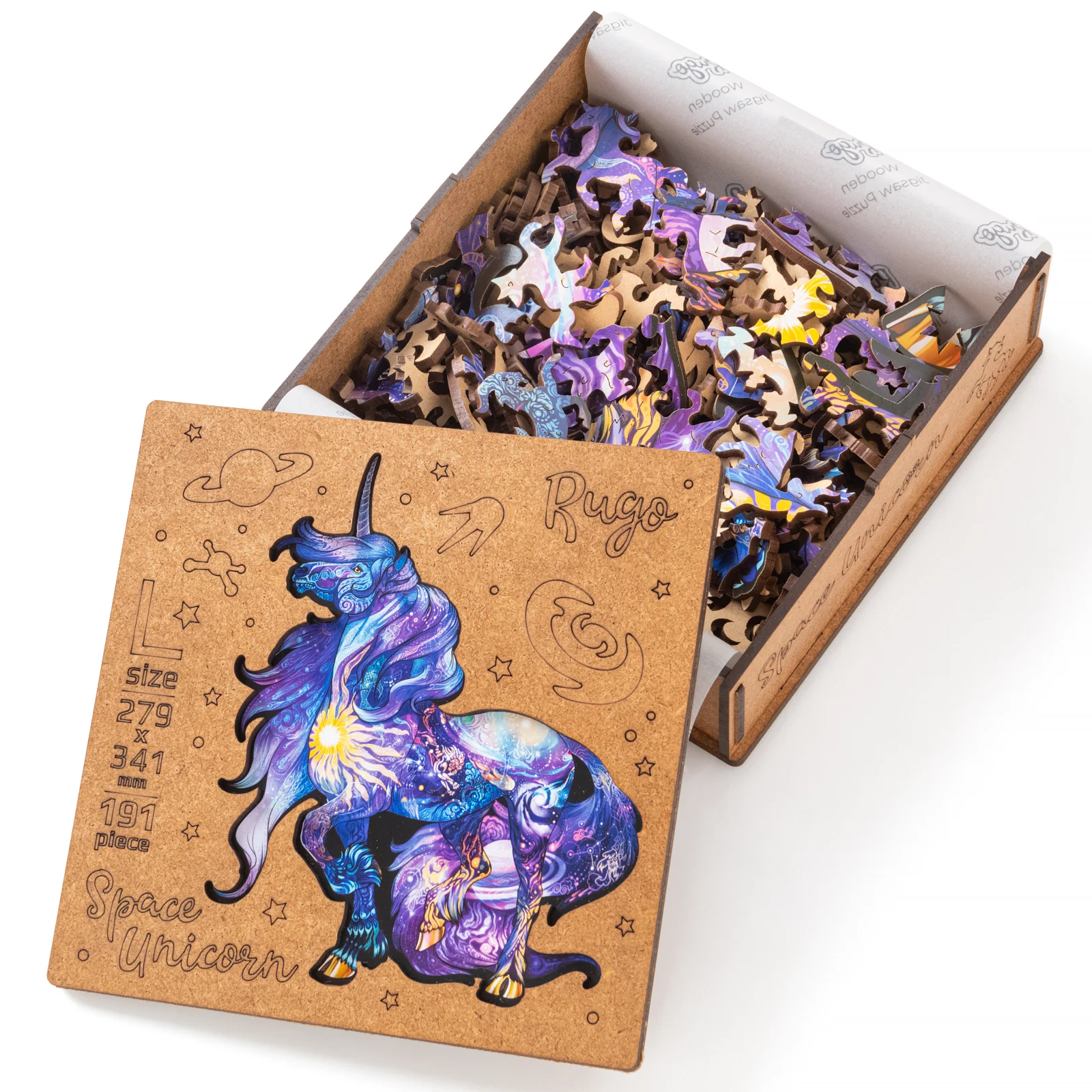 Деревянный пазл Космический Единорог L