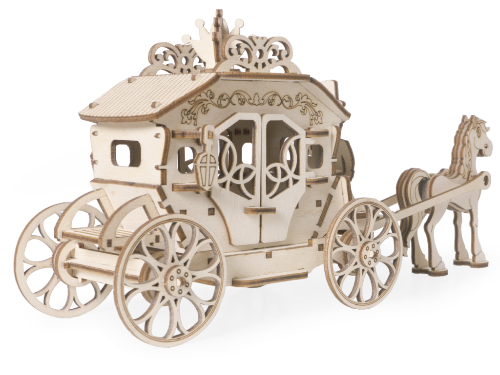 Конструктор 3D деревянный подвижный Lemmo Карета