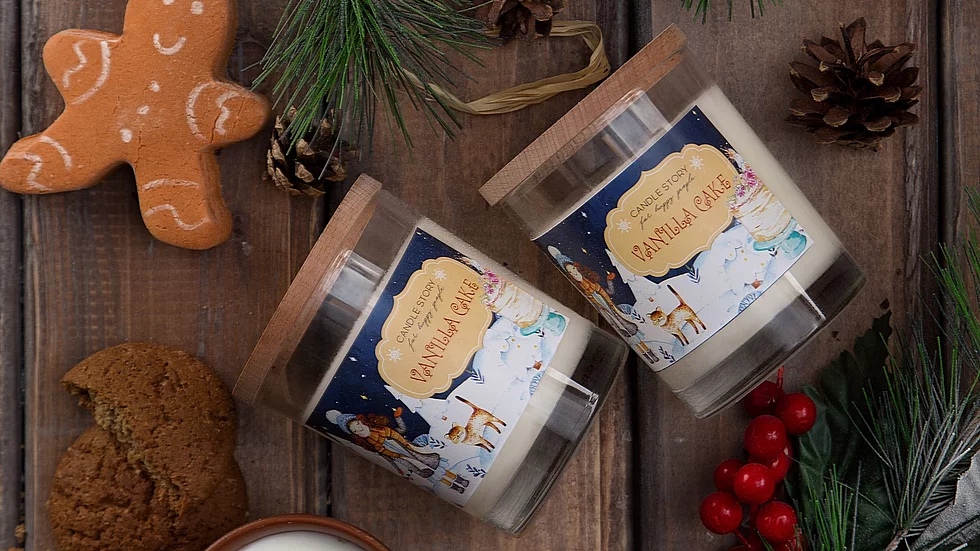 Ароматическая свеча New Year Ванильный пирог, 200 гр.