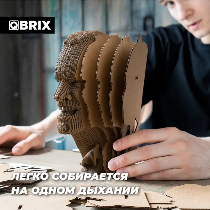 Картонный 3D конструктор Qbrix - Книжный Маньяк