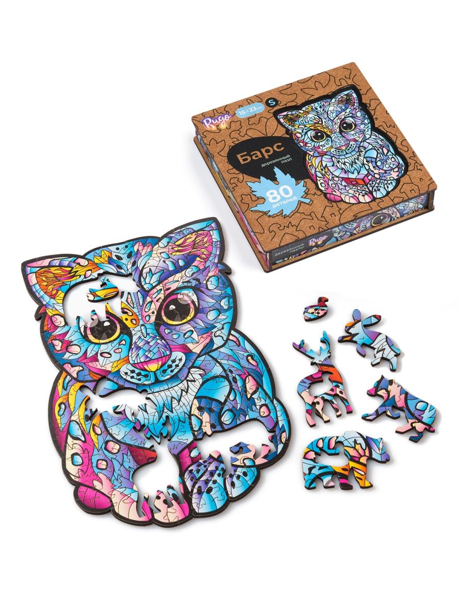 Деревянный пазл Снежный Барс S