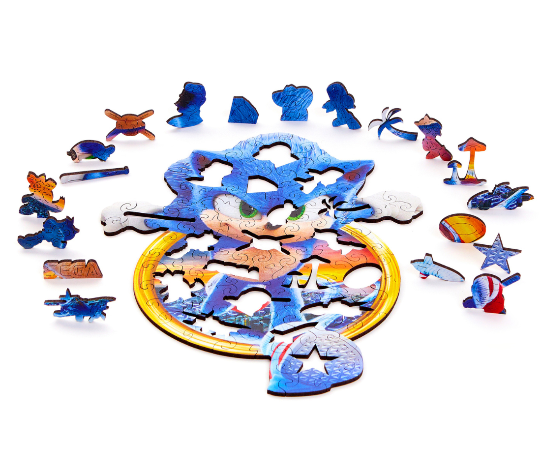 Деревянный пазл Соник