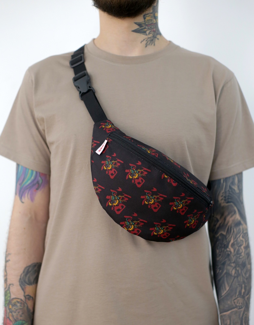 Поясная сумка Oldy (черный, дракон)