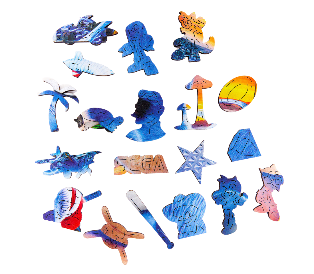 Деревянный пазл Соник