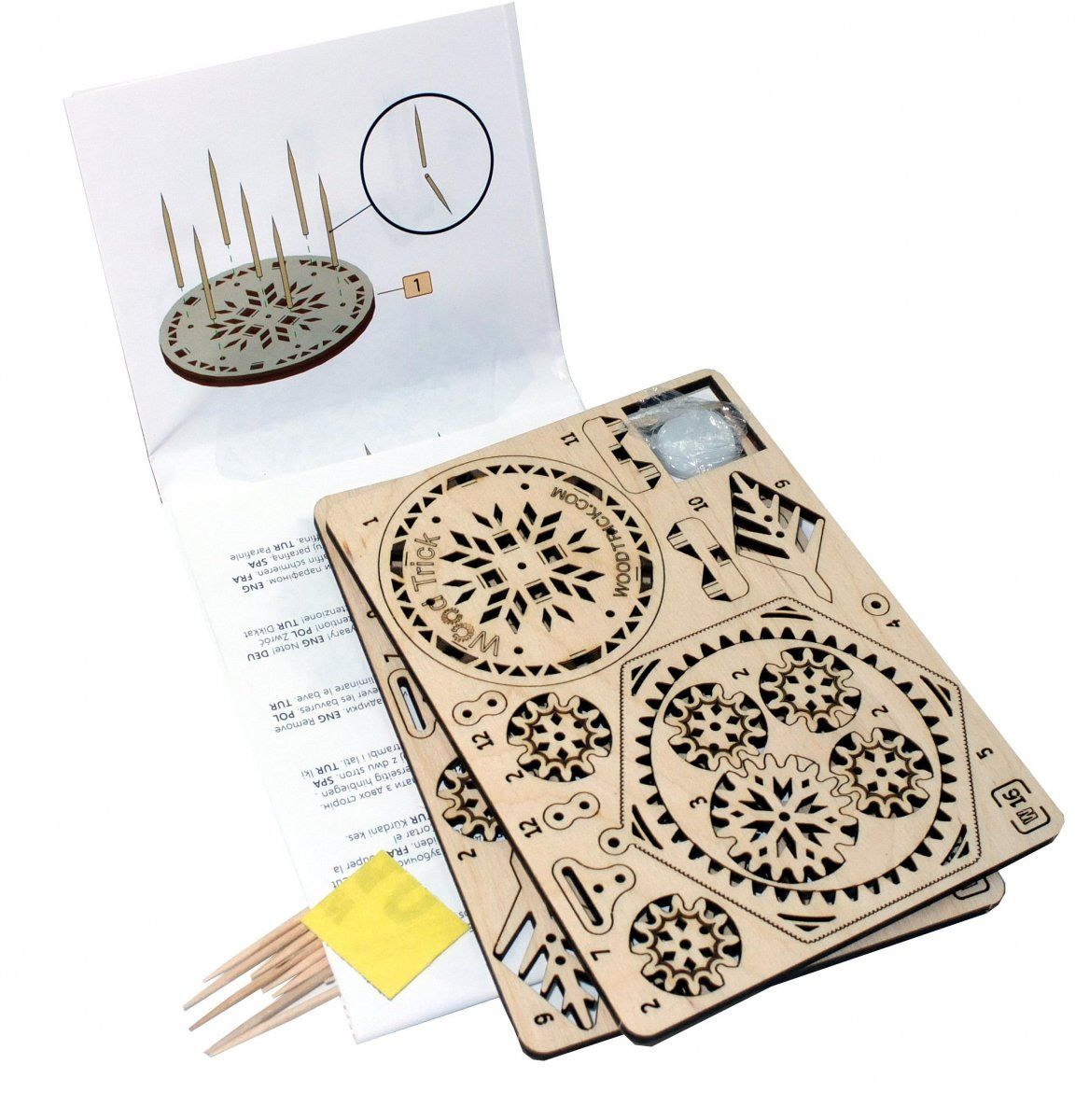 3D-пазл из дерева Wood Trick Вудик Снежинка