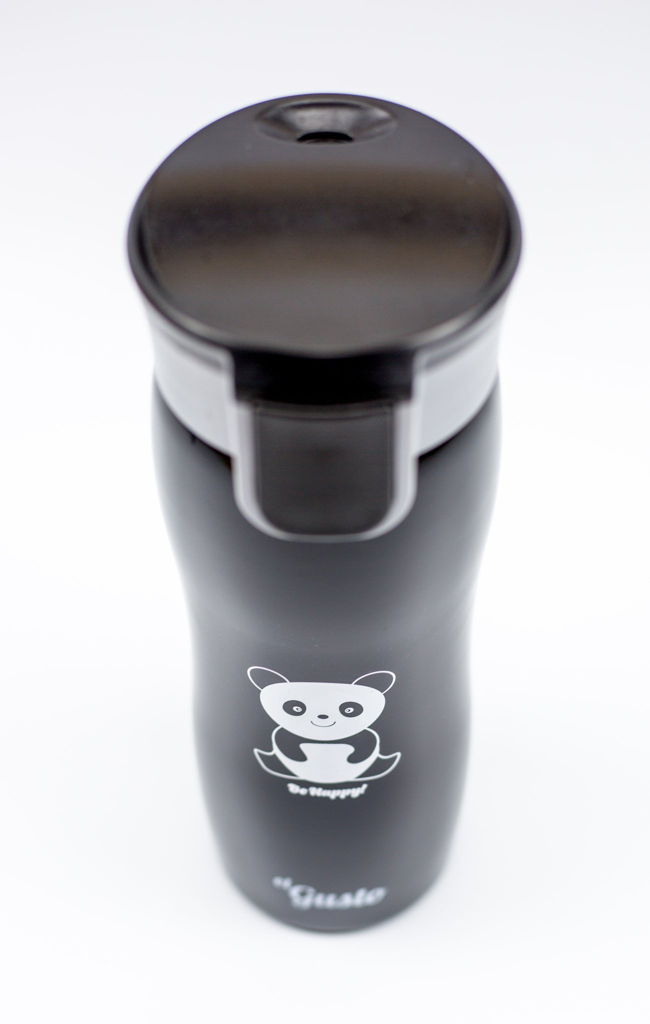 Термокружка Панда Be happy! черная