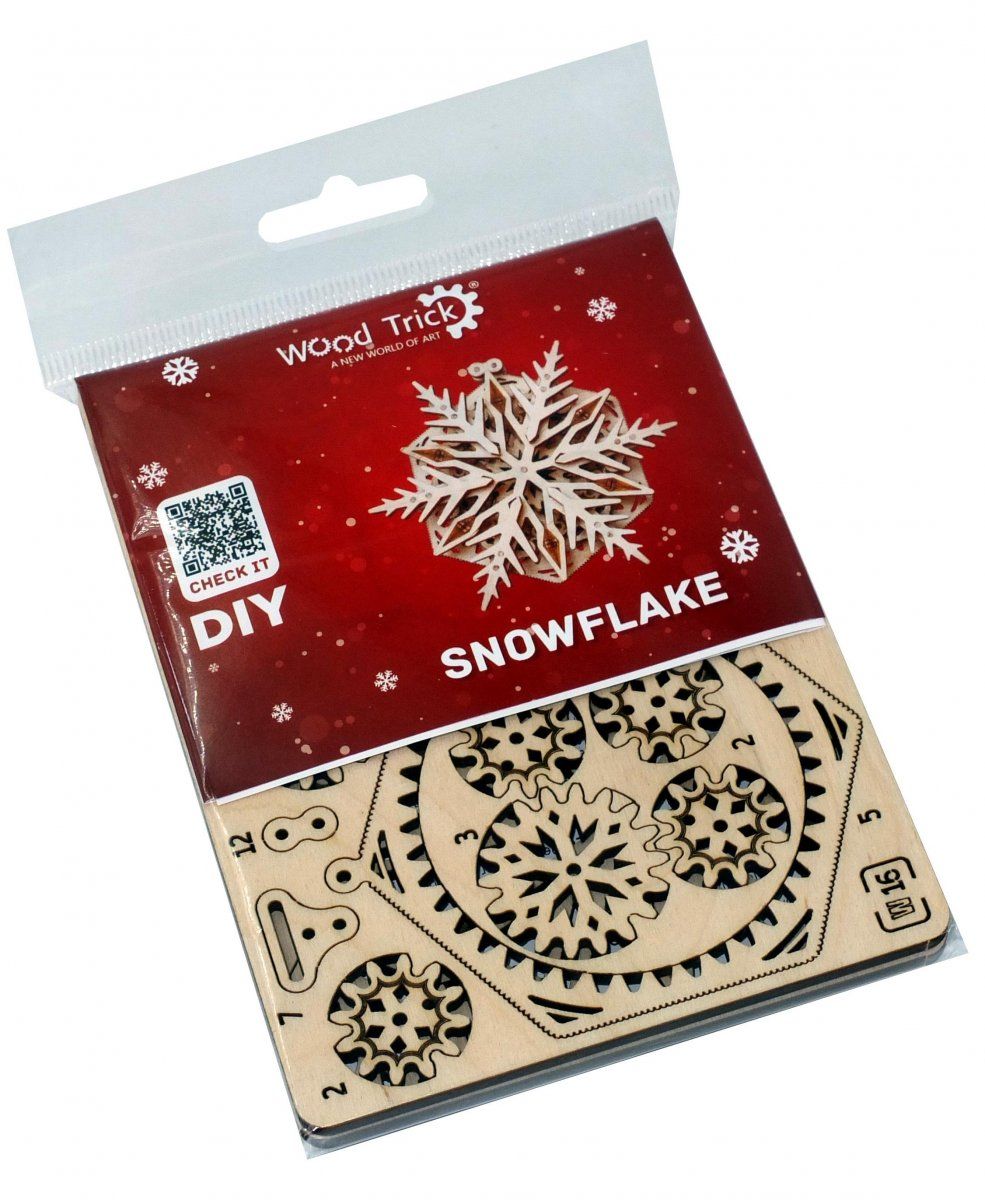 3D-пазл из дерева Wood Trick Вудик Снежинка
