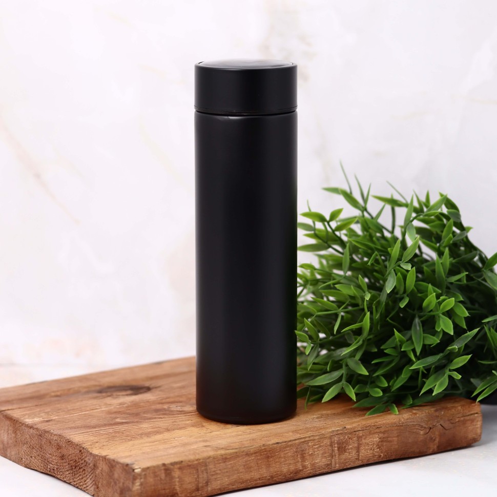Термос с датчиком температуры Metallic (black), 500 мл