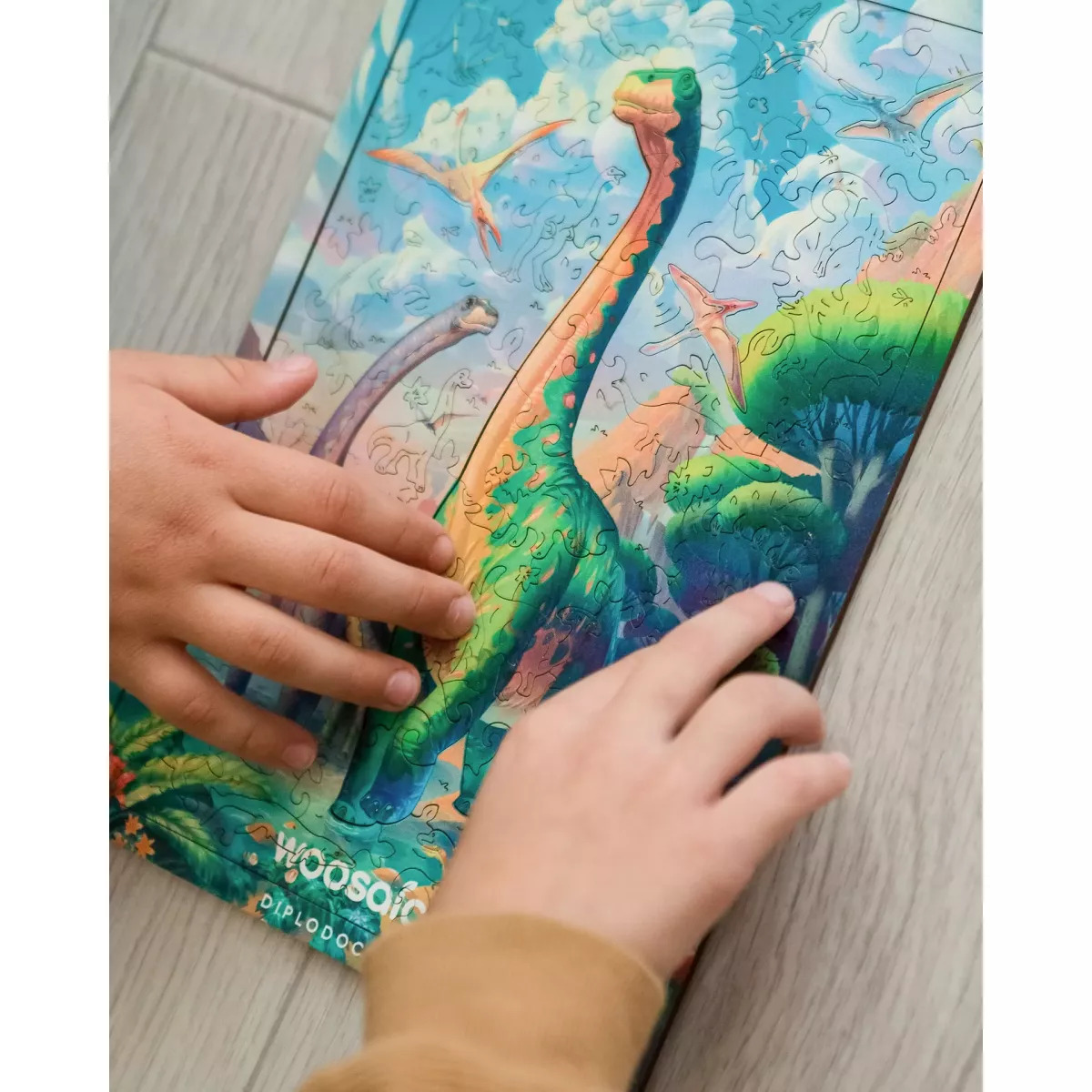 Деревянный пазл Диплодок
