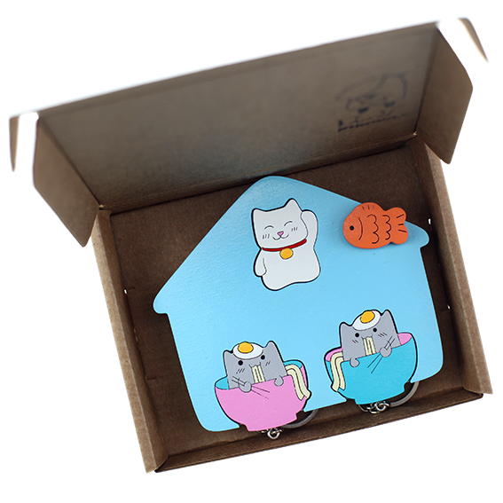 Ключница двойная Котик-рамен