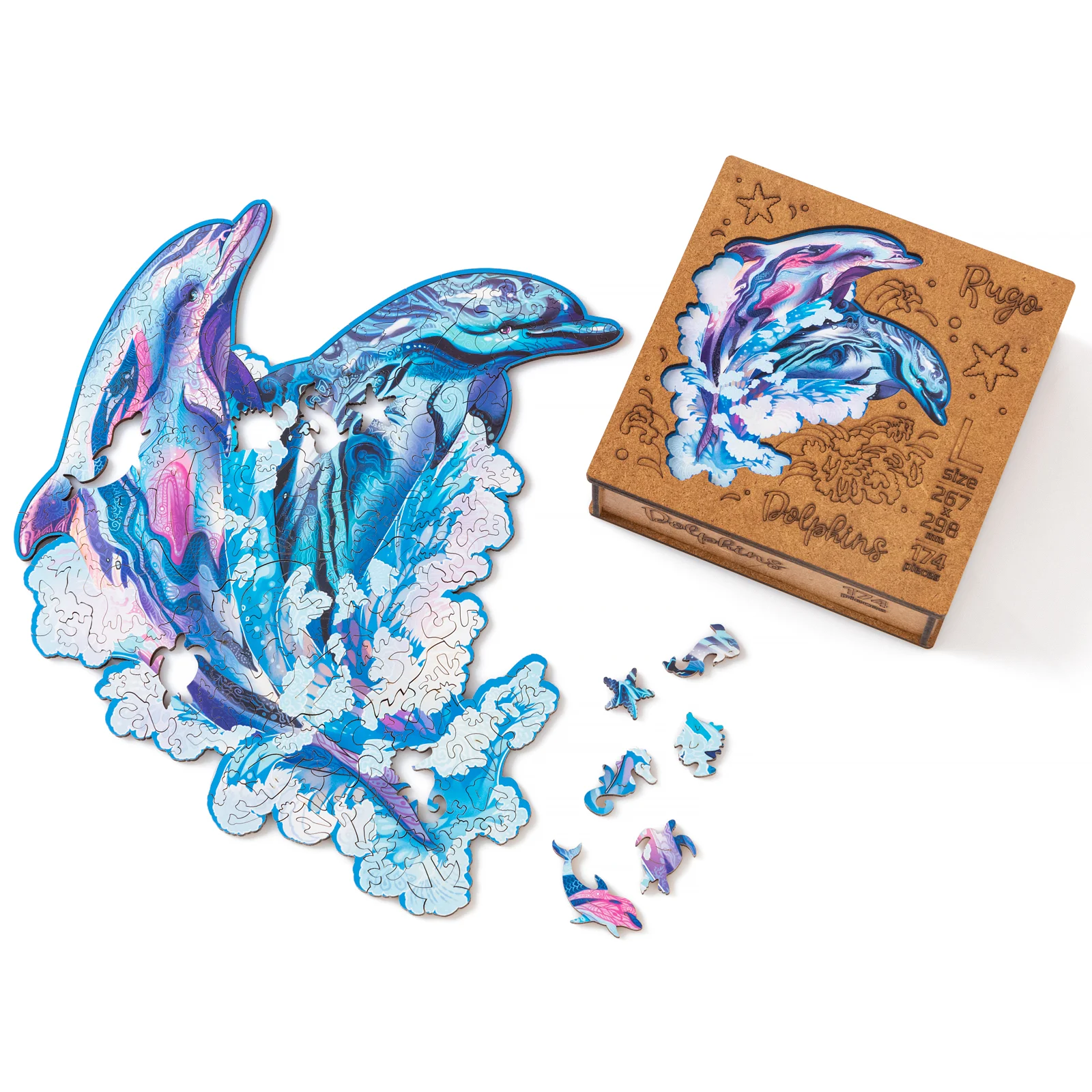 Деревянный пазл Дельфины L