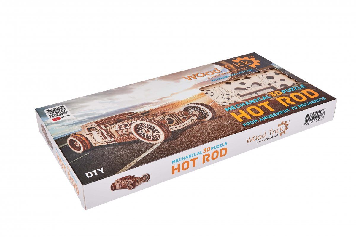 Механический 3D-пазл из дерева Wood Trick Хот Род