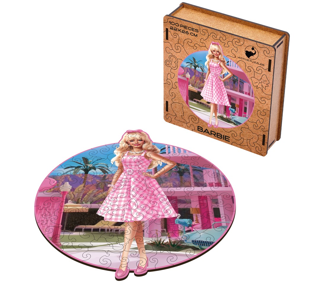 Деревянный пазл Барби