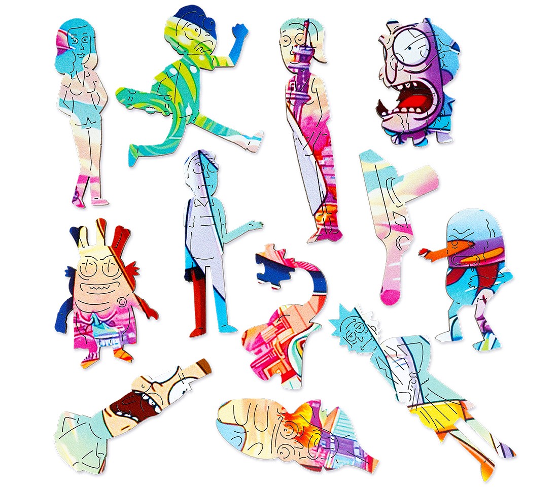 Деревянный пазл Рик и Морти