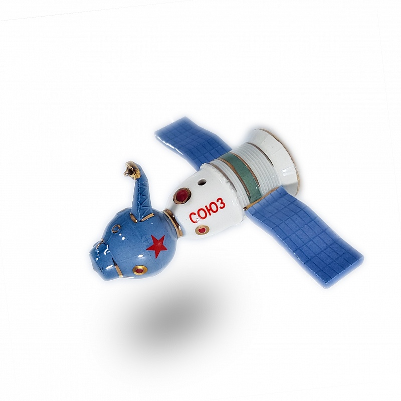 Елочная игрушка Союз (бело-синий)