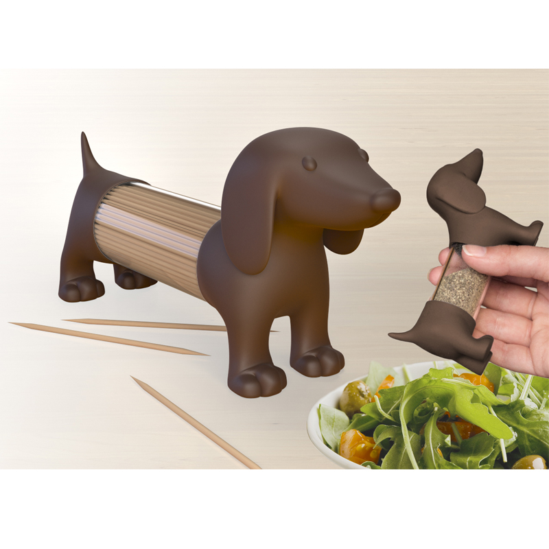 Емкость для соли, перца или зубочисток Teckel коричневый